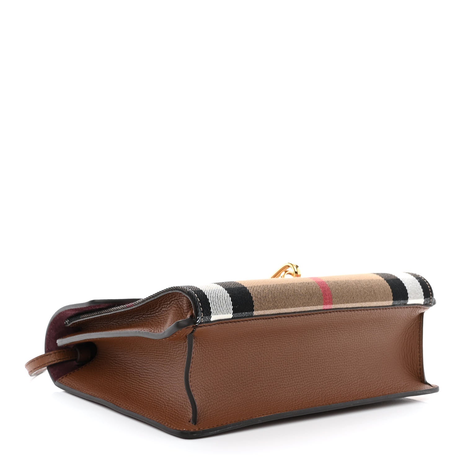 Burberry Derby Calfskin House Check Small Macken Crossbody Bag Tan 4 of 12