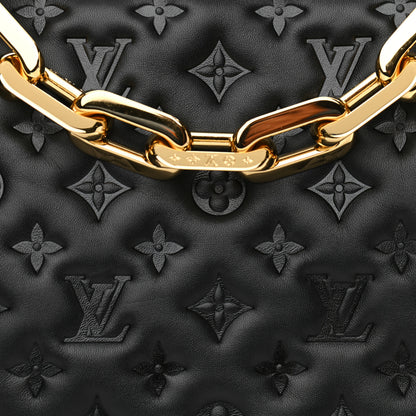 Louis Vuitton Lambskin Embossed Monogram Coussin MM Black 7 of 10