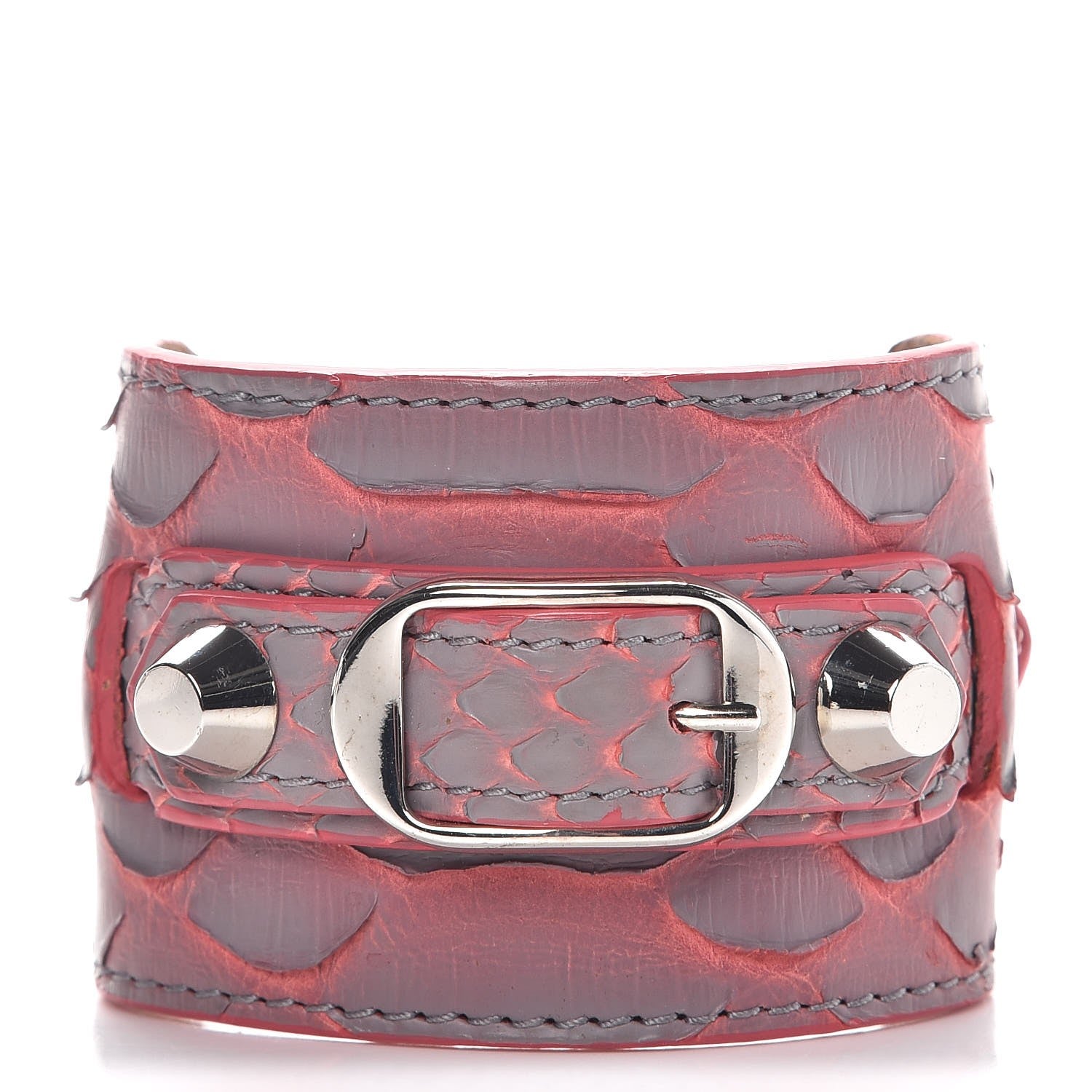 Balenciaga Python Ligne Classic Hardware Bracelet M Gris Perle Orange Pink 1 of 6