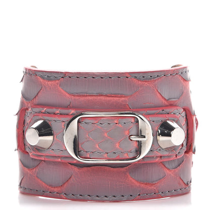Balenciaga Python Ligne Classic Hardware Bracelet M Gris Perle Orange Pink 1 of 6