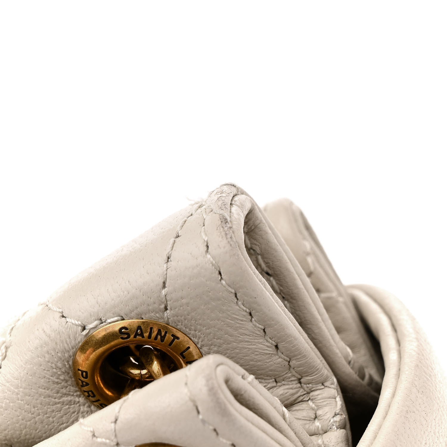 Saint Laurent Lambskin Quilted Monogram Mini Nolita Blanc Vintage 15 of 15