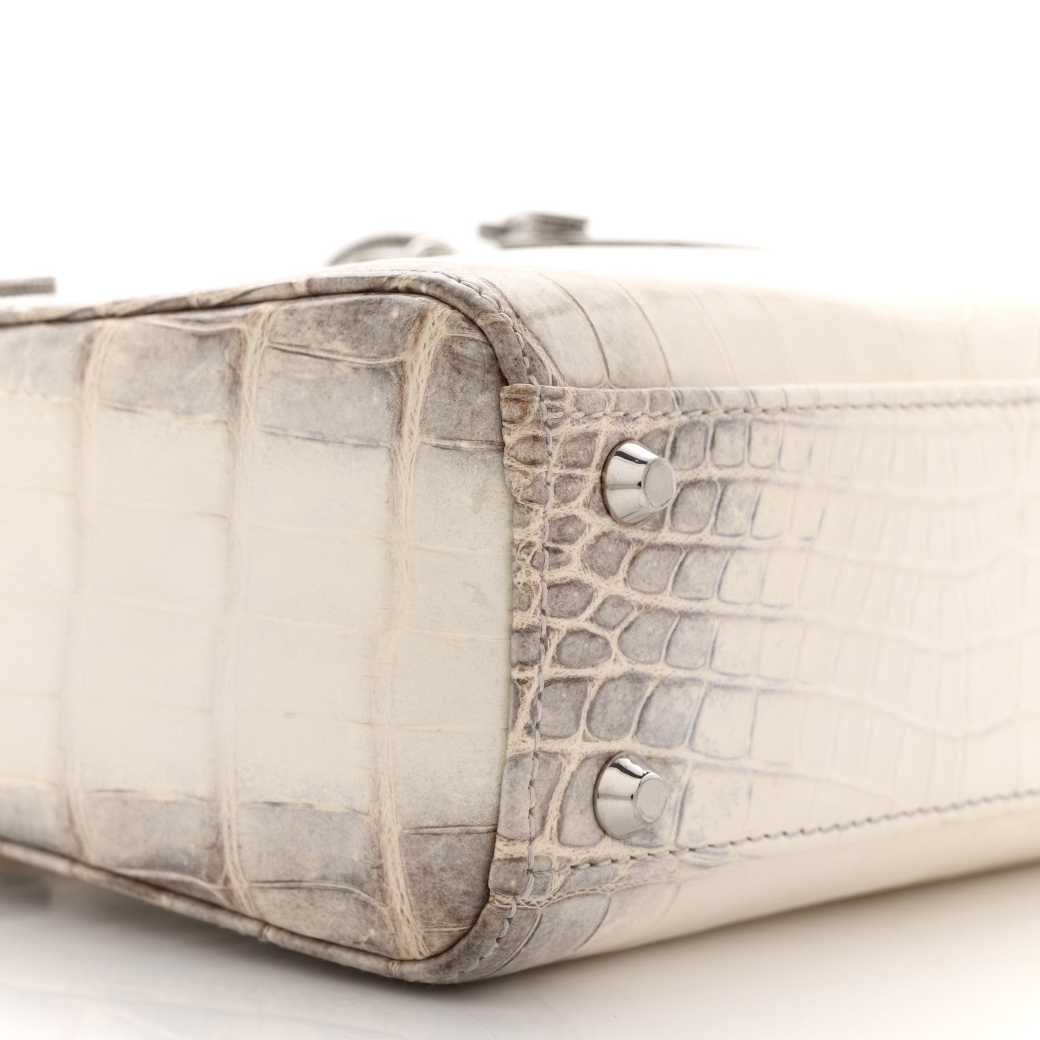 Christian Dior Niloticus Crocodile Himalaya Crystal Mini Lady Dior White 9 of 11