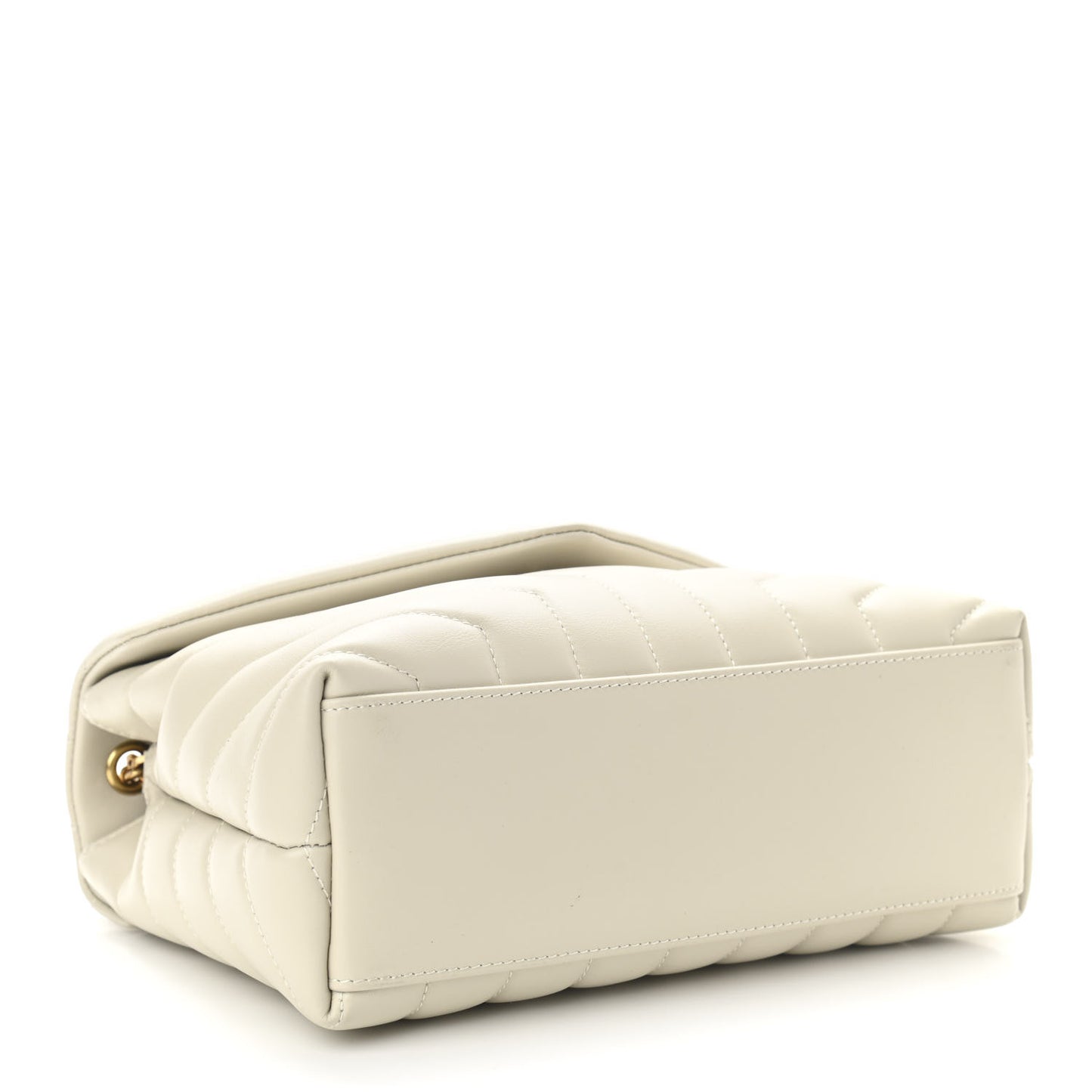 Calfskin Y Quilted Monogram Small Loulou Chain Satchel Crema Soft