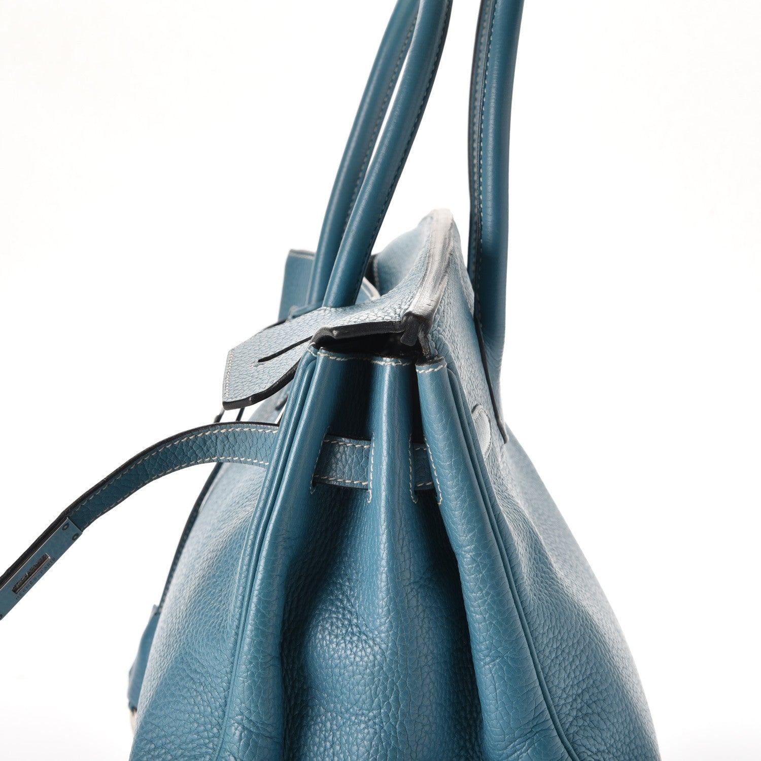 Hermes Taurillon Clemence Birkin 35 Blue Jean 16 of 40