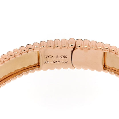 Van Cleef & Arpels 18K Rose Gold Perlee Signature Bangle Bracelet XS 4 of 4