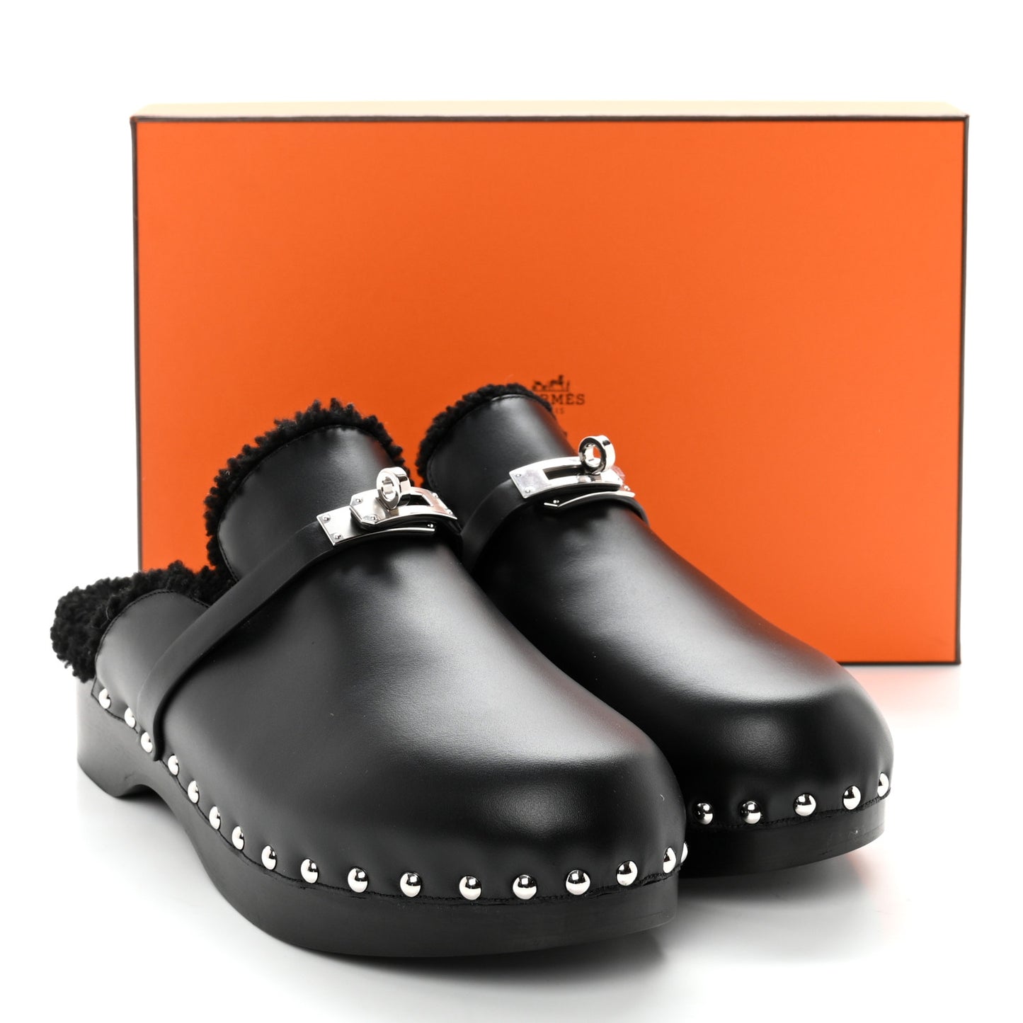 Calfskin Woolskin Carlotta Mules 41 Black