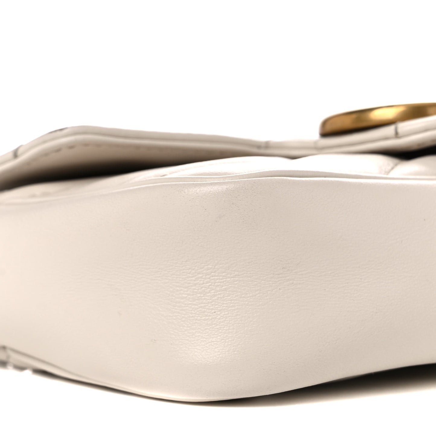 Calfskin Matelasse Super Mini GG Marmont Shoulder Bag White