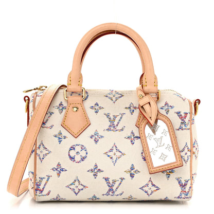 Louis Vuitton Monogram Jacquard Fabric Speedy Bandouliere 20 Multicolor Beige 1 of 11