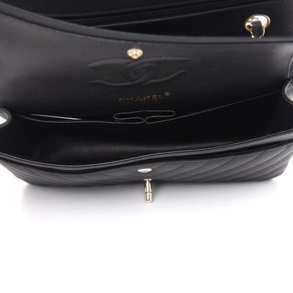 Chanel Caviar Chevron Quilted Medium Double Flap Black 10 of 18