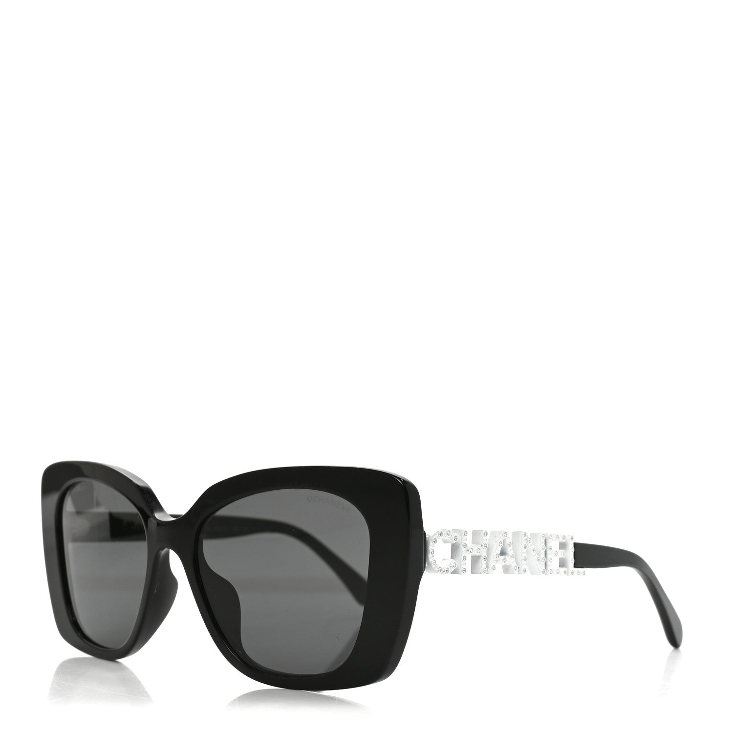 Chanel Acetate Strass Square Sunglasses 5422-B-A Black White 1 of 7