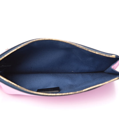 Fendi Vitello Elite Crystal Eye Monster Zip Pouch Cobalt Multicolor 5 of 7