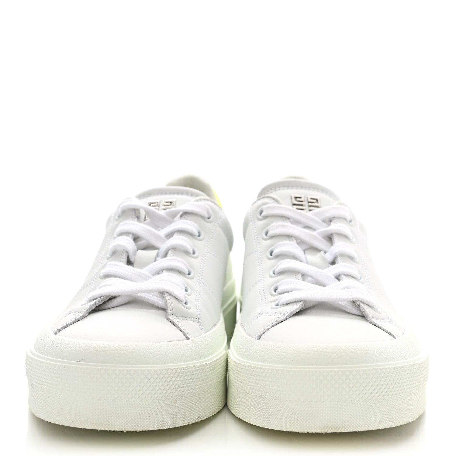 Givenchy Calfskin Womens Urban Street Sneakers 38 White Neon Yellow 2 of 8