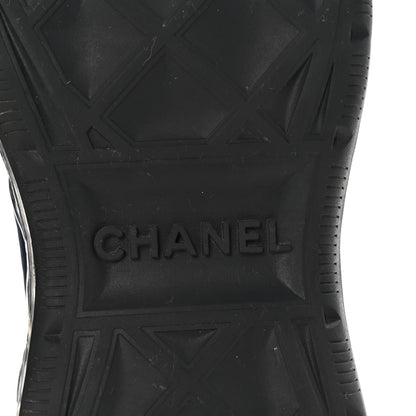 Chanel Suede Calfskin Velvet Grosgrain CC Sneakers 37 Navy Blue Black 7 of 10