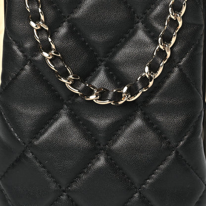 Chanel Lambskin Plexi Quilted CC Evening Clutch With Chain Black 8 of 10