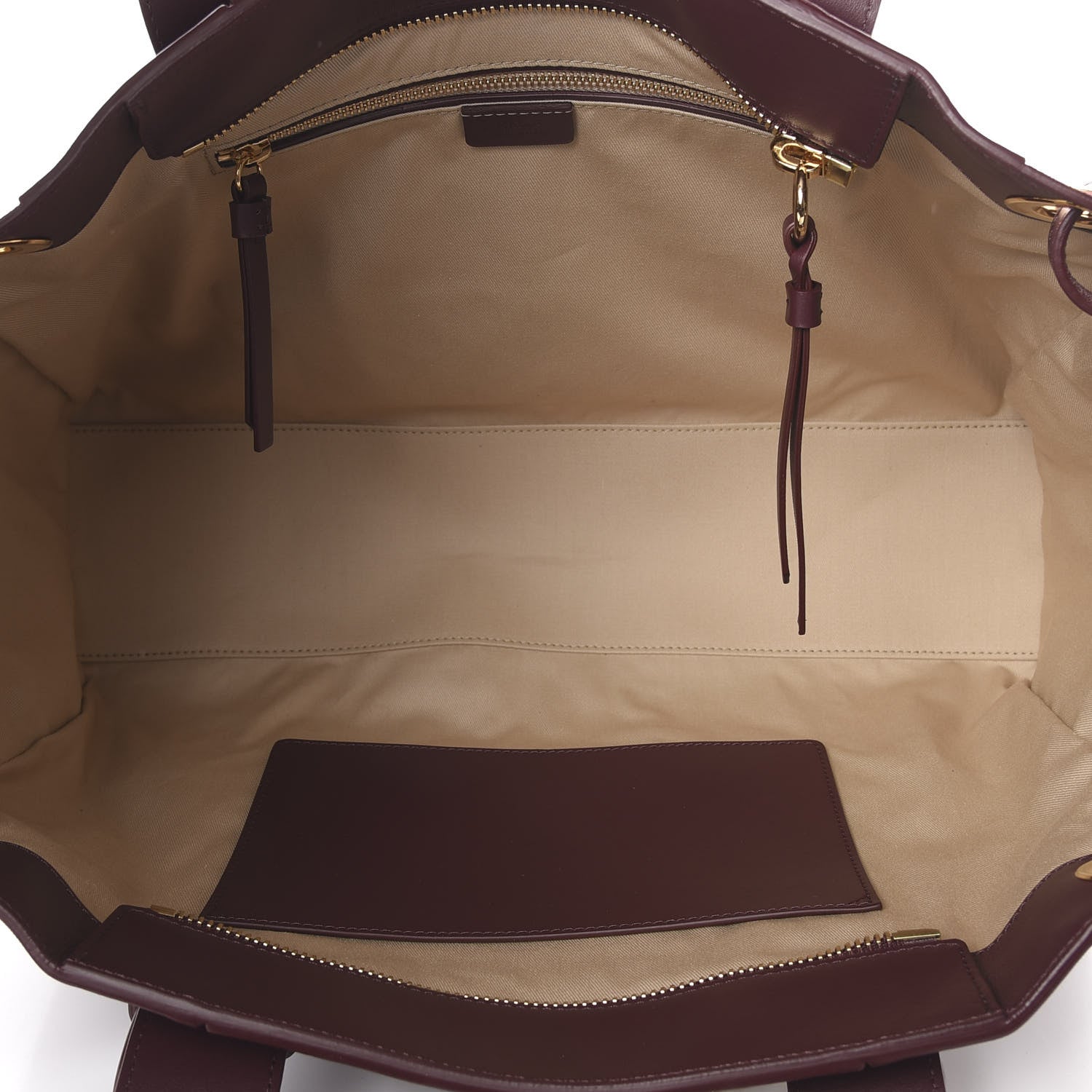 Chloe Smooth Calfskin Embossed Tao Zipped Tote Burnt Brown 4 of 11