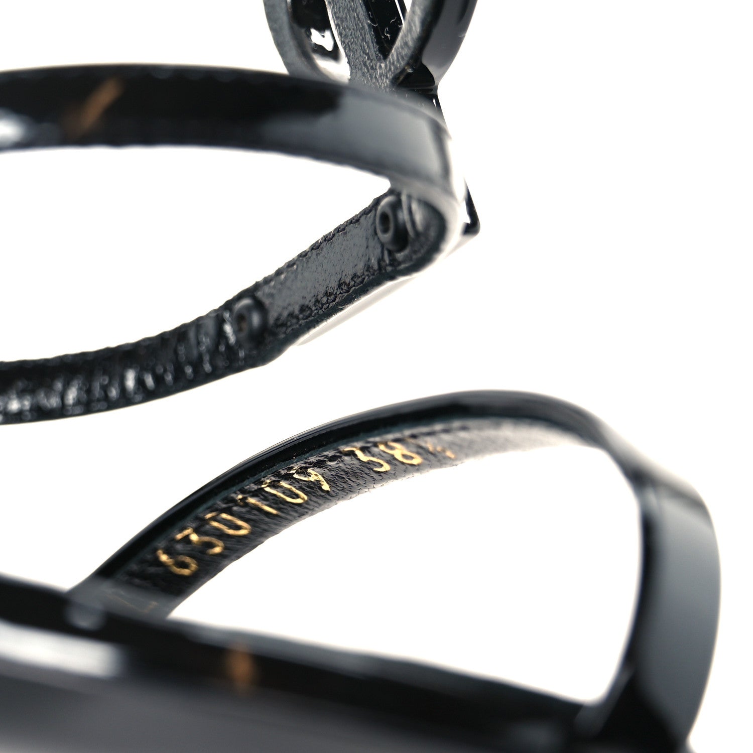 Saint Laurent Vernice Chiffon Cassandra 100 Ankle Strap Sandals 38.5 Black 9 of 10