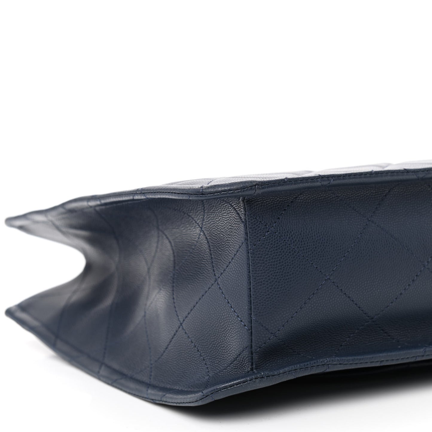 Caviar Quilted Sweet Classic Shopping Tote Navy Blue