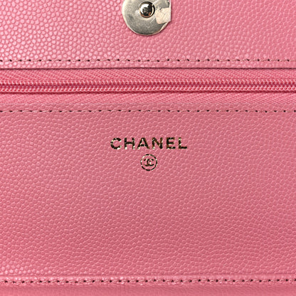 Chanel Caviar Quilted Wallet on Chain WOC Pink 6 of 11
