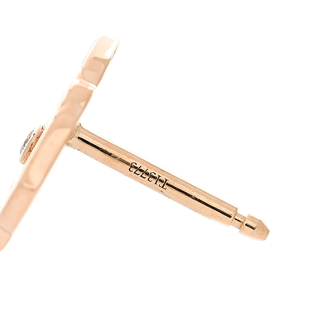 Piaget 18K Rose Gold Diamond Open Rose Earrings 4 of 5