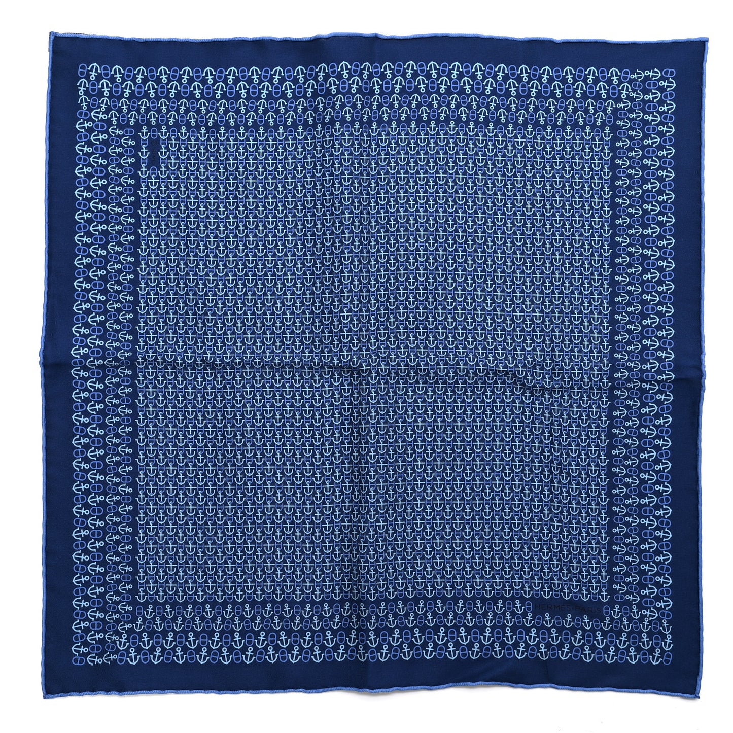 Silk Mors Smile Pocket Square Scarf Marine Bleu Moyen Ciel