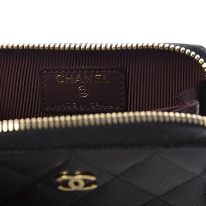 Chanel Caviar Quilted Zip Coin Purse Black 8 of 10