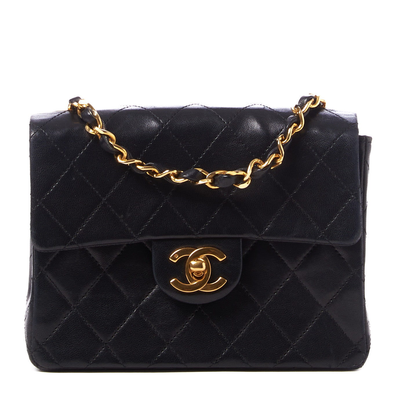 Chanel Lambskin Quilted Mini Square Flap Black 1 of 10