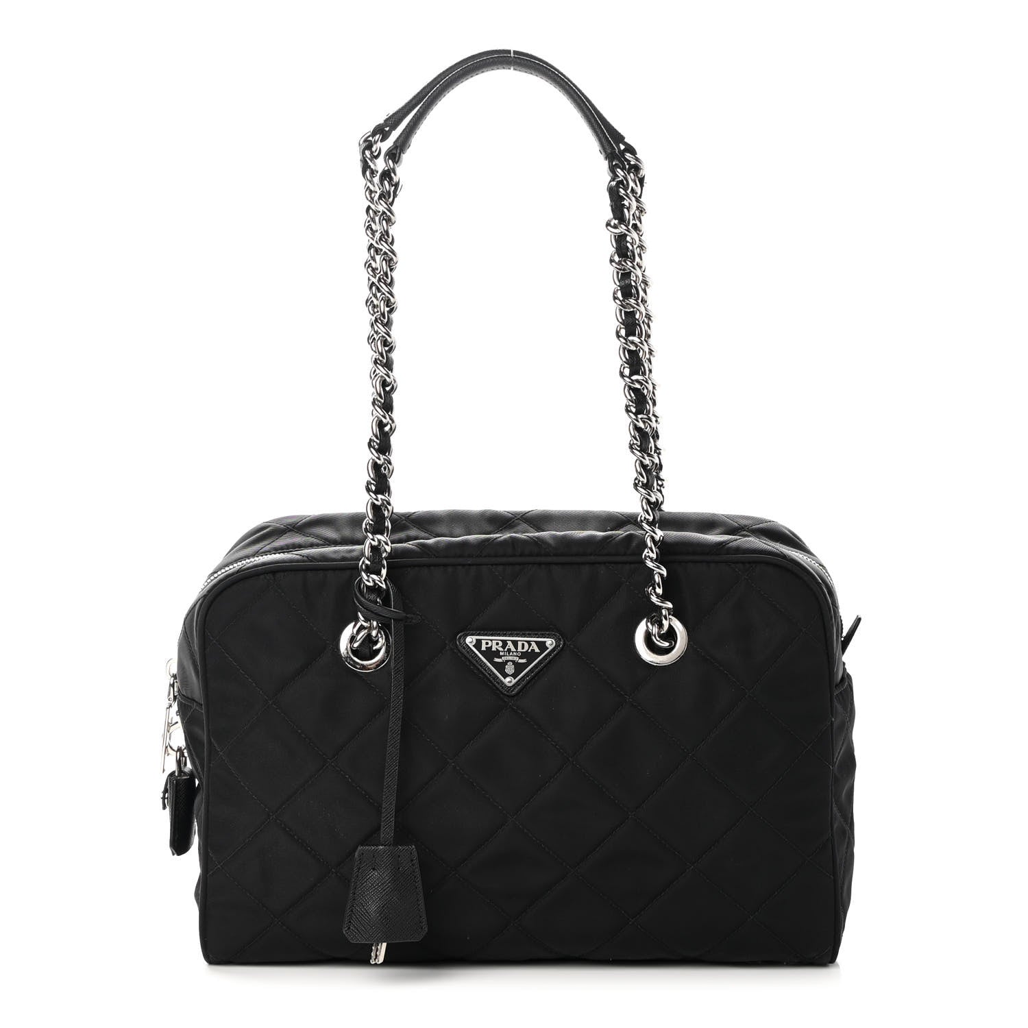 Prada Nylon Tessuto Impuntu Quilted Shoulder Bag Black 1 of 11