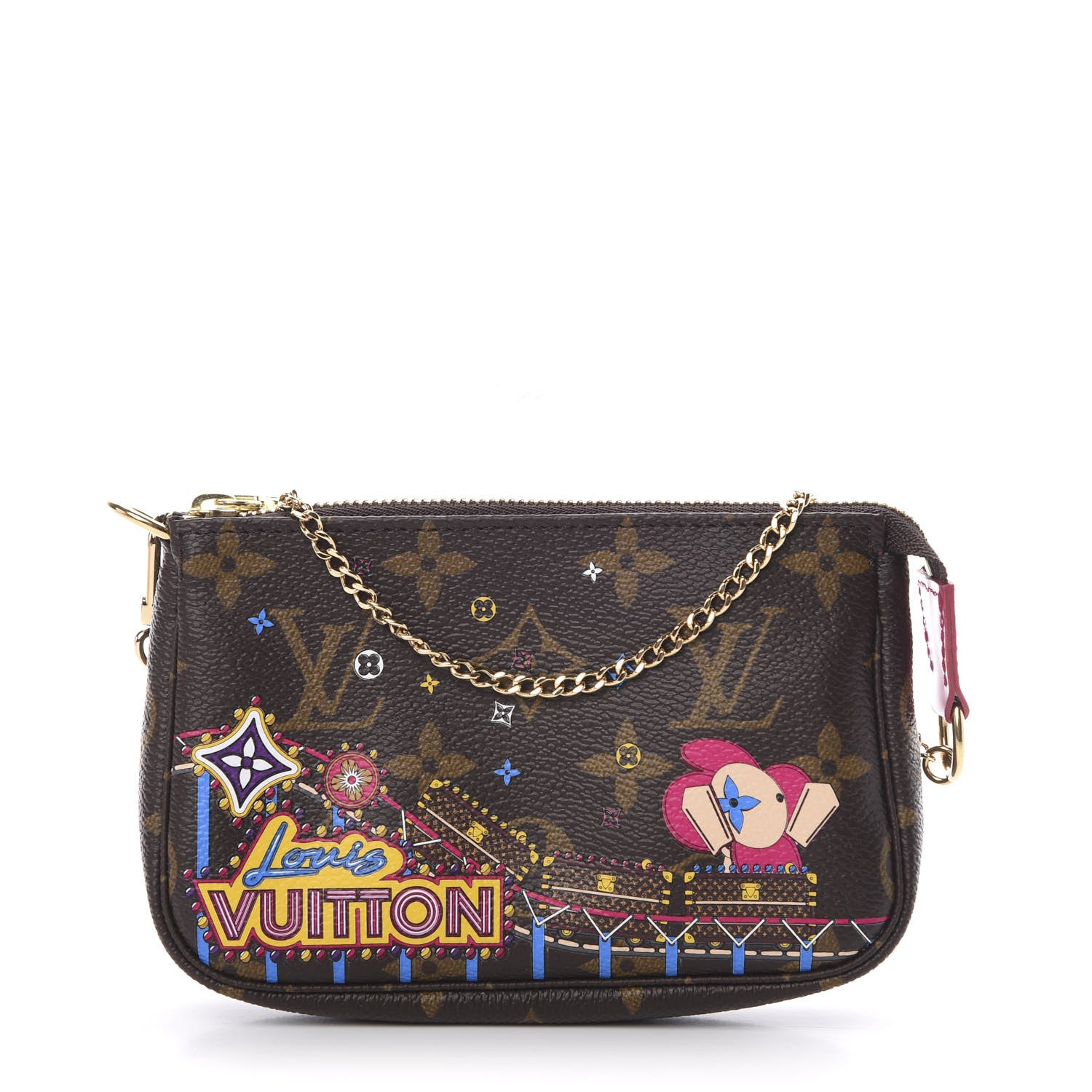Louis Vuitton Monogram 2020 Christmas Animation Roller Coaster Mini Pochette Accessories Pivoine 1 of 7