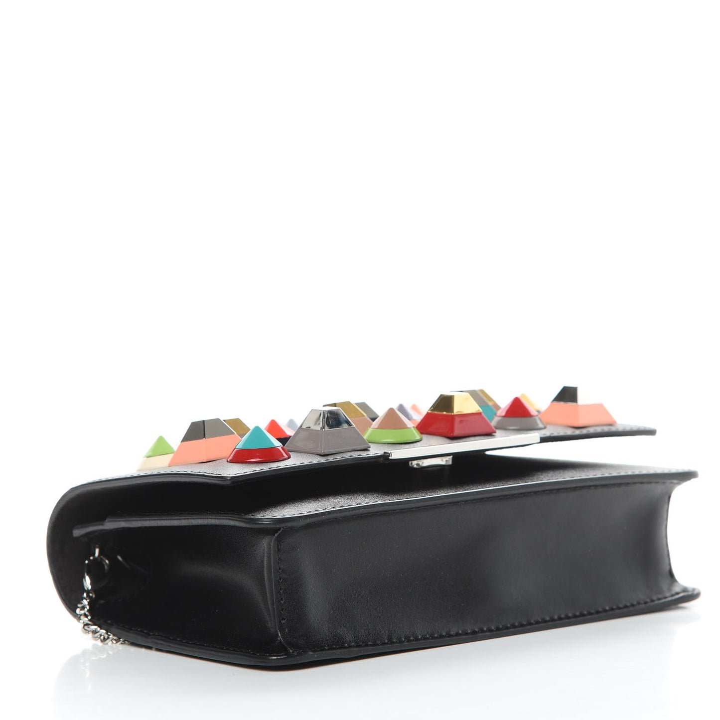 Vitello Liberty Studded Tube Wallet On Chain Black Multicolor