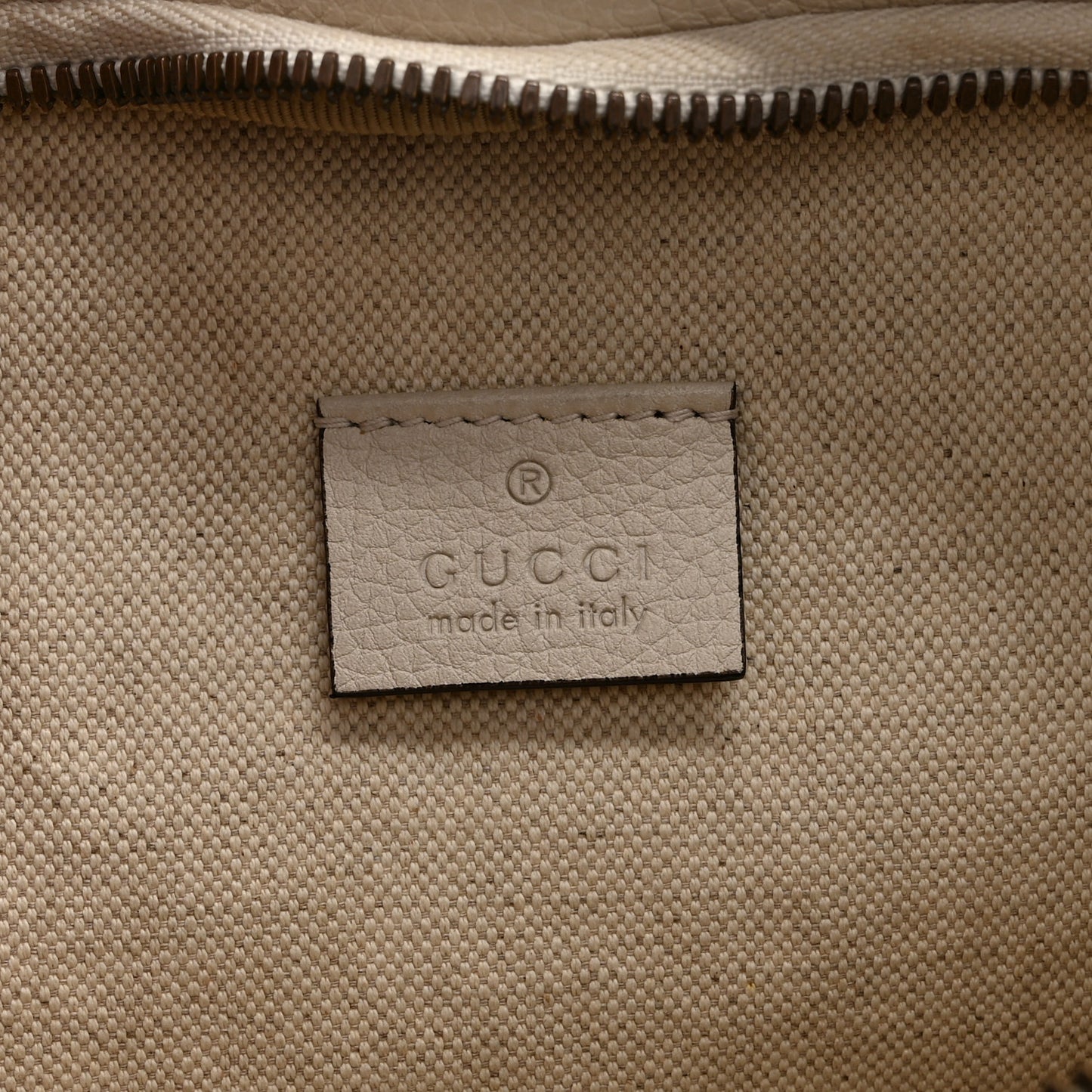 Grained Calfskin Logo Belt Bag White