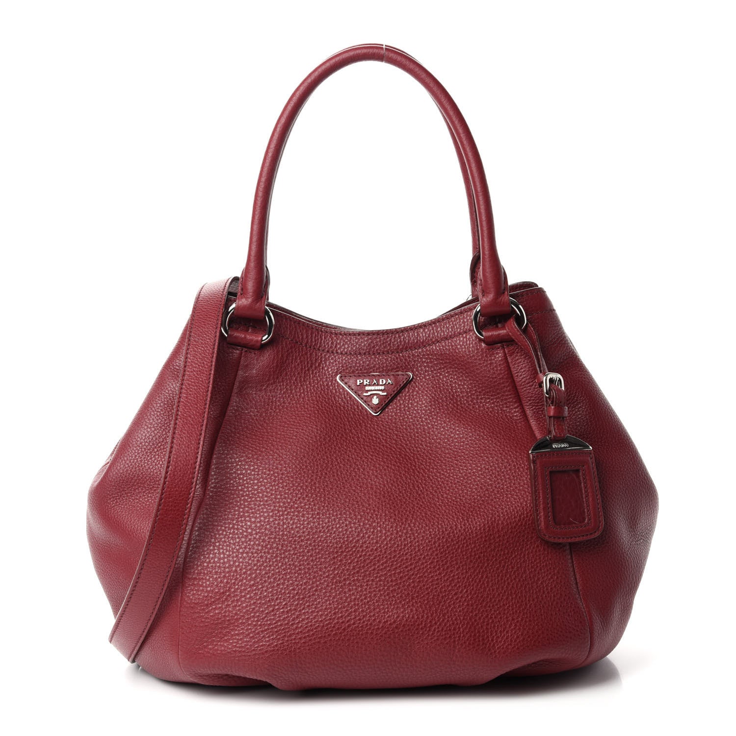Prada Vitello Daino Expandable Shoulder Bag Rubino 1 of 10