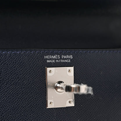 Hermes Madame Calfskin Mini Kelly Sellier 20 Bleu Nuit 6 of 9