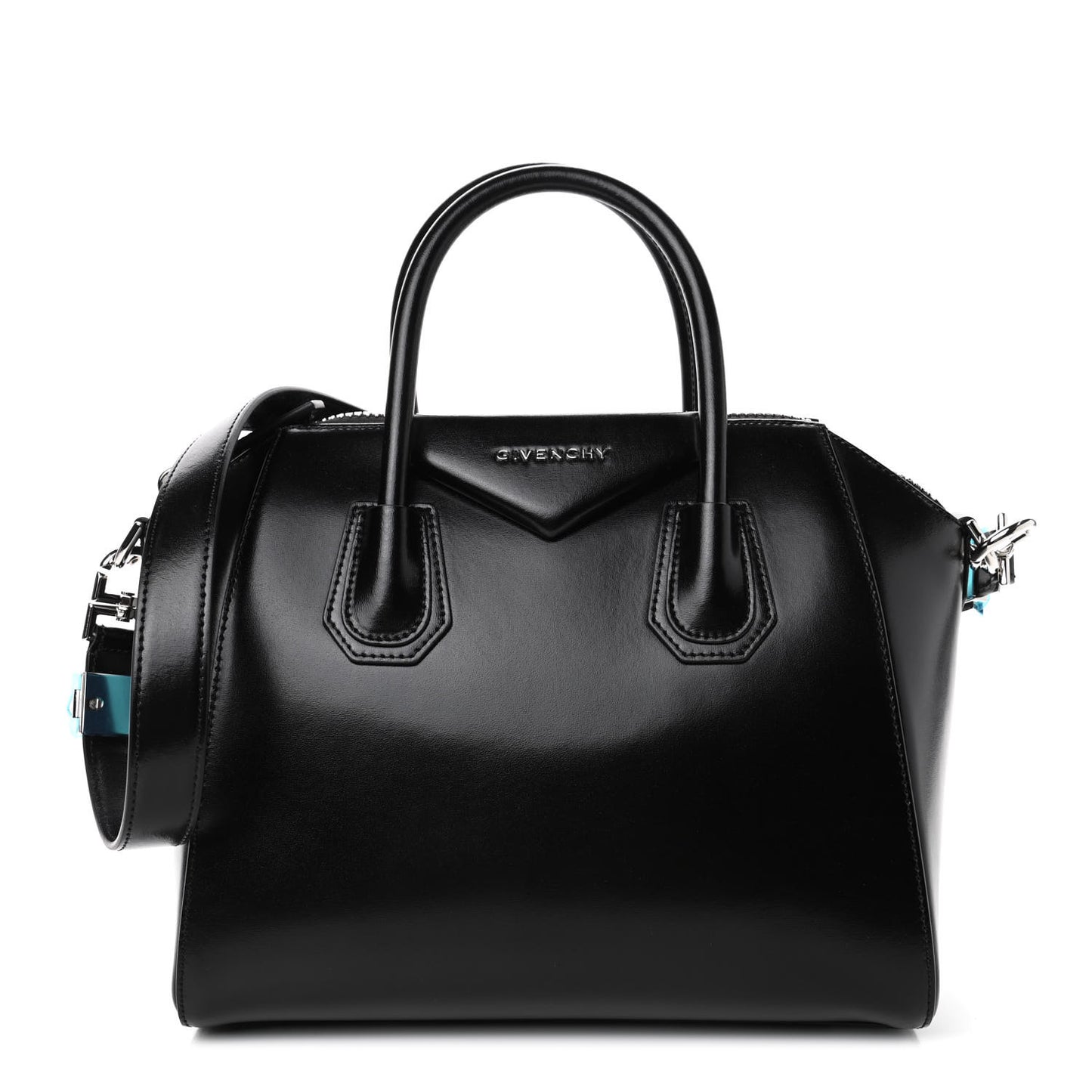 Shiny Lord Calfskin Small Antigona Black