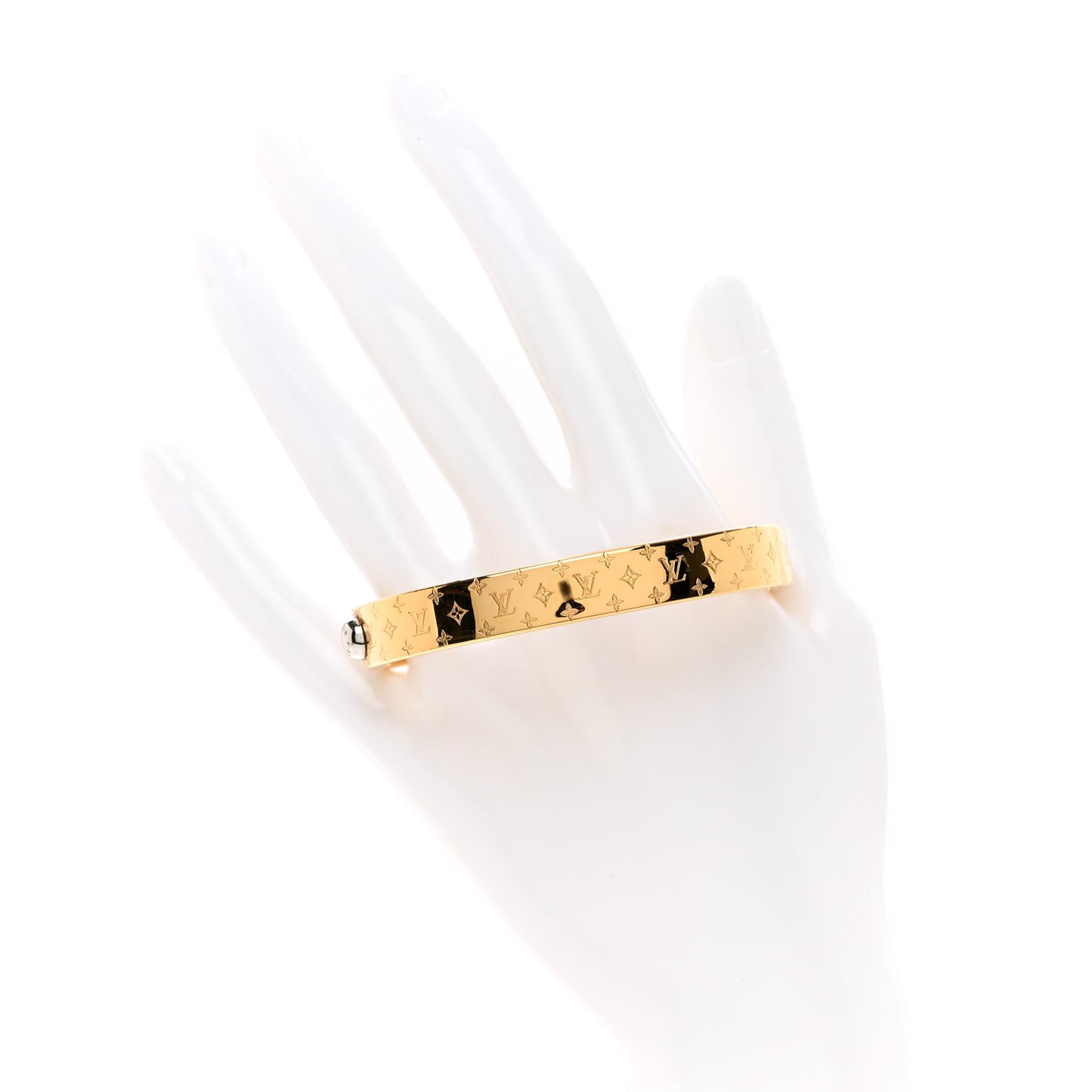 Brass Monogram Nanogram Cuff M Gold