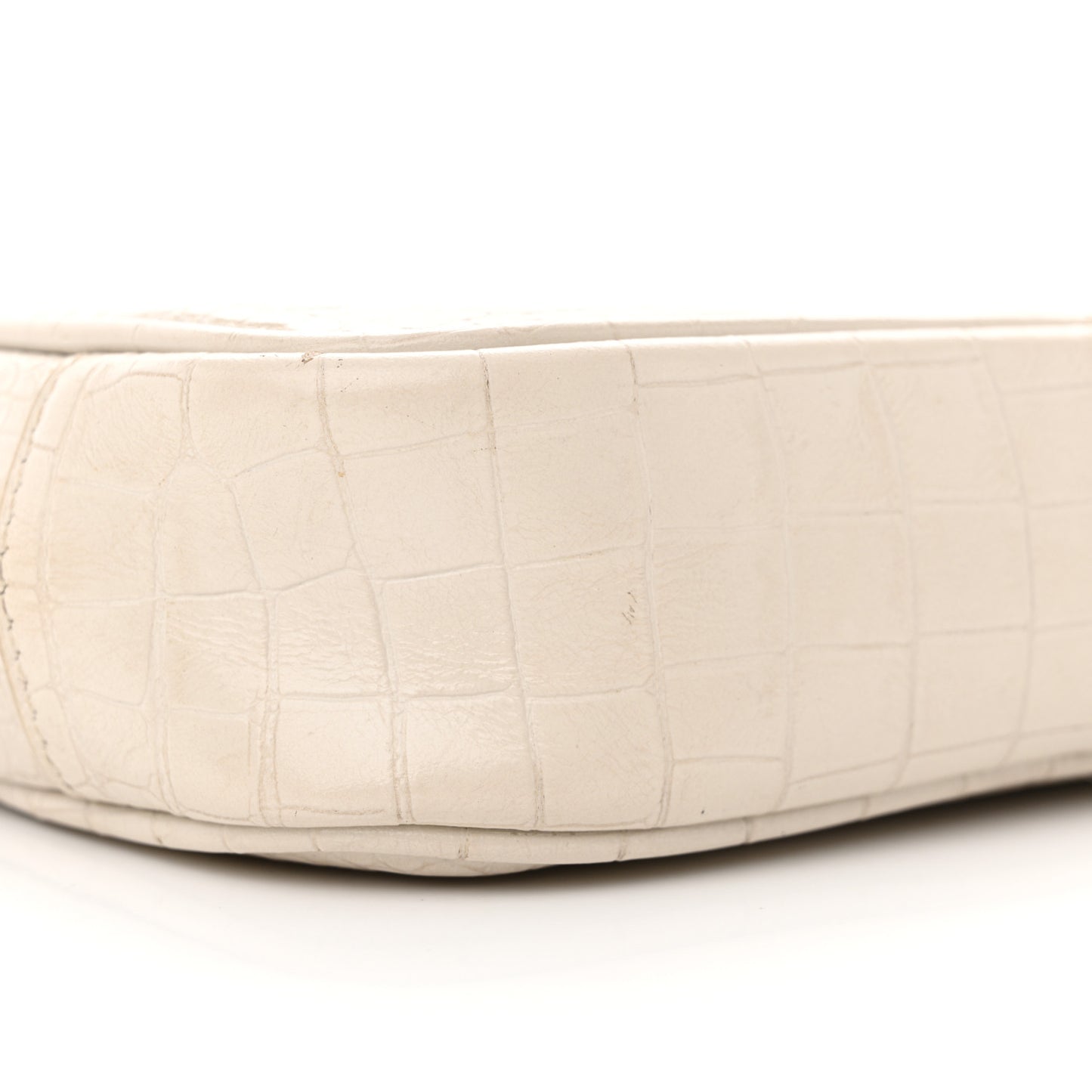 Calfskin Crocodile Embossed Monogram Mini Lou Camera Bag Crema Soft