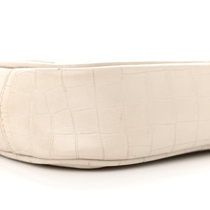 Saint Laurent Calfskin Crocodile Embossed Monogram Mini Lou Camera Bag Crema Soft 9 of 20