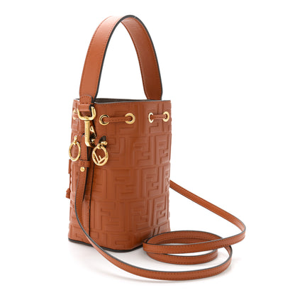 Fendi Vitello Liberty F is Fendi FF 1974 Embossed Mini Mon Tresor Bucket Bag Brandy 2 of 11