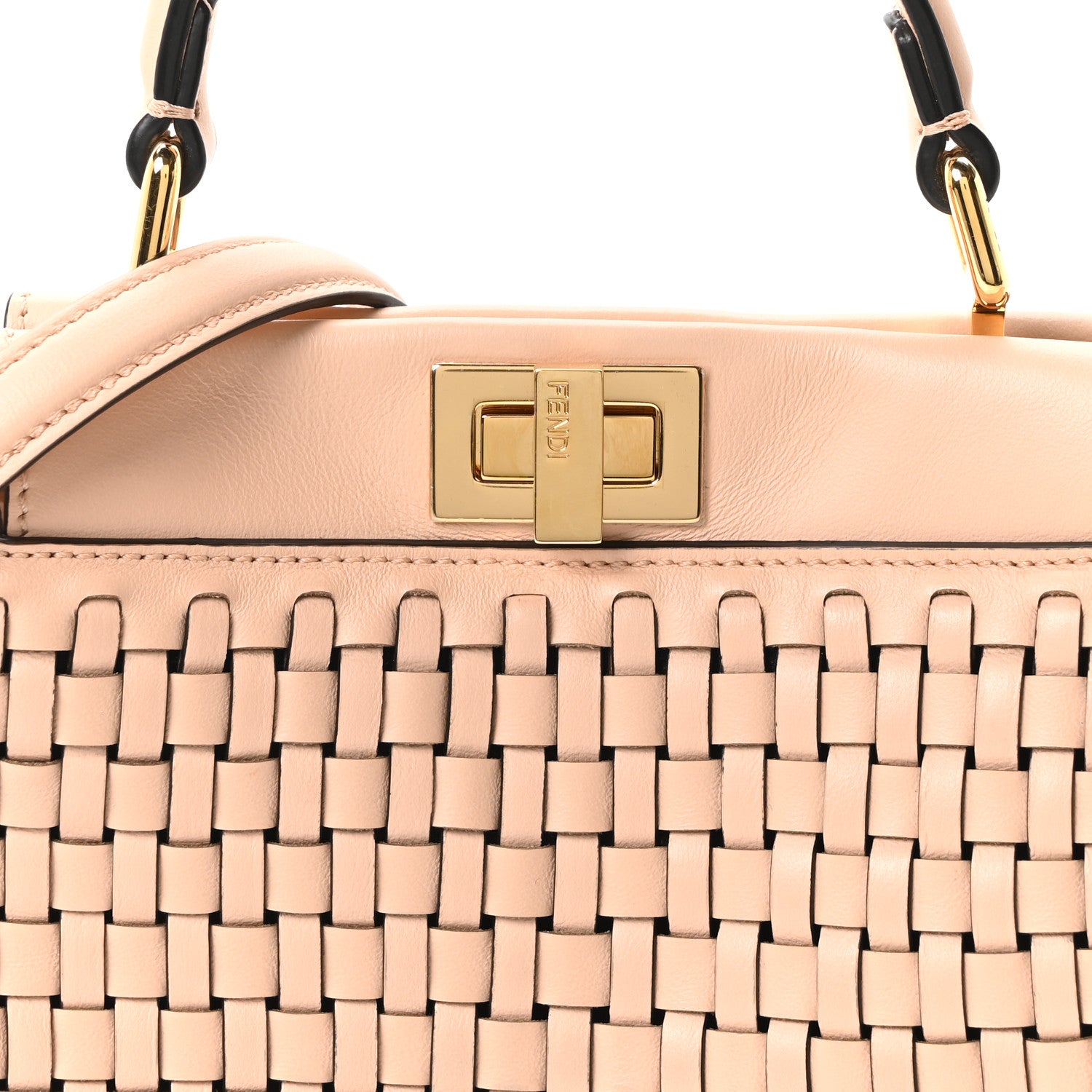 Fendi Vitello Grace Intreccio Mini Peekaboo Iconic Satchel Light Rose 7 of 9