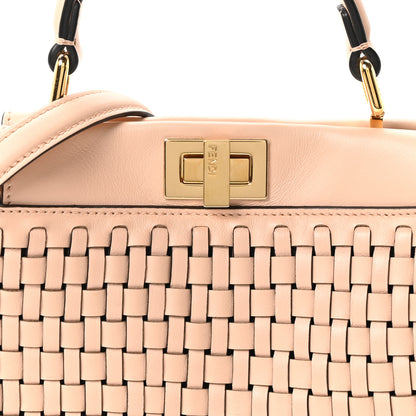Fendi Vitello Grace Intreccio Mini Peekaboo Iconic Satchel Light Rose 7 of 9