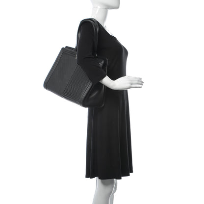 Chanel Calfskin Chevron Quilted Boy Shopping Tote Black 2 of 10