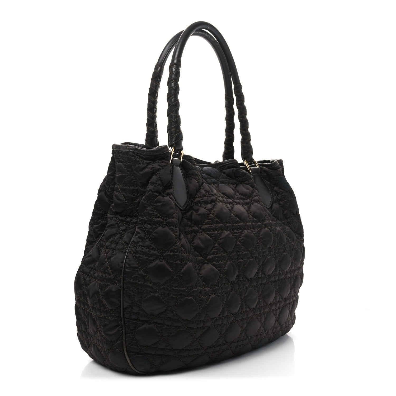 Christian Dior Nylon Cannage Medium Lovely Tote Brown 3 of 11