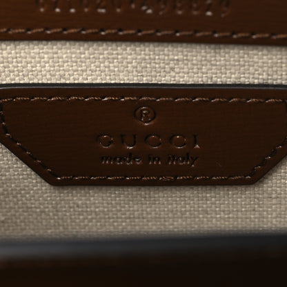 Gucci GG Supreme Monogram Azalea Calfskin Mini Retro Interlocking G Flap Shoulder Bag Beige Ebony Brown Sugar 6 of 11