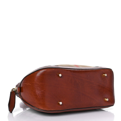 Burberry Bridle Calfskin House Check Small Orchard Bowling Bag Dark Tan 4 of 15