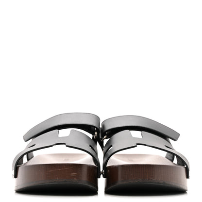 Hermes Calfskin Womens Kos Clog 39 Black 3 of 10