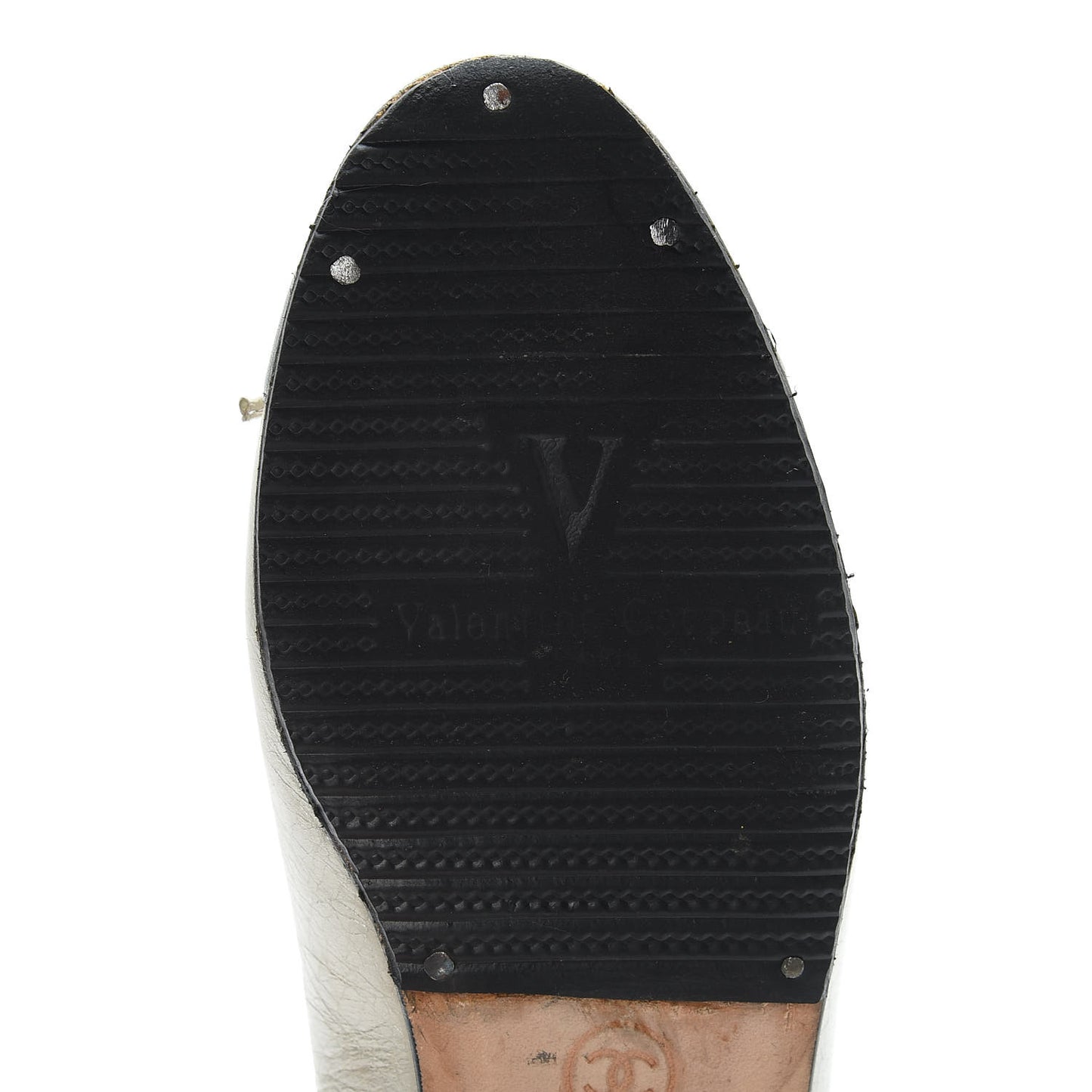 Metallic Lambskin Cap Toe CC Ballerina Flats 37 Gold Black
