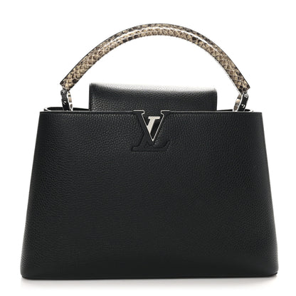 Louis Vuitton Taurillon Snakeskin Capucines MM Black 1 of 9