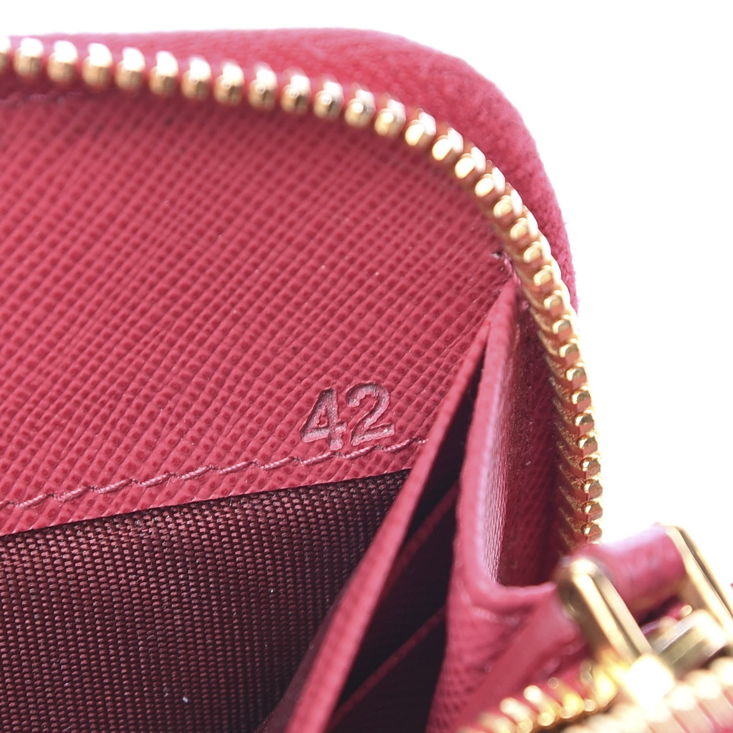 Prada Saffiano Triangle Zip Around Wallet Peonia 7 of 13