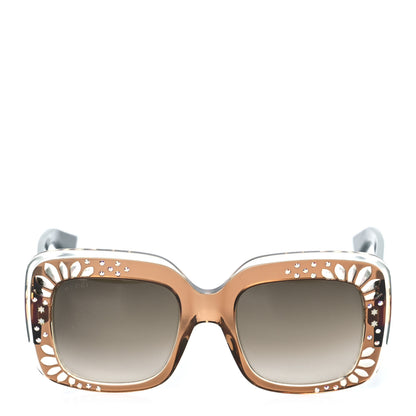 Gucci Acetate Crystals Web Square Frame GG3862/S Sunglasses Brown 4 of 7