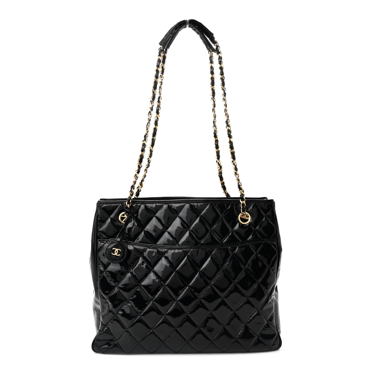 Chanel Patent Quilted Tote Black 1 of 15