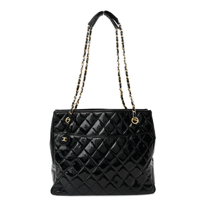 Chanel Patent Quilted Tote Black 1 of 15